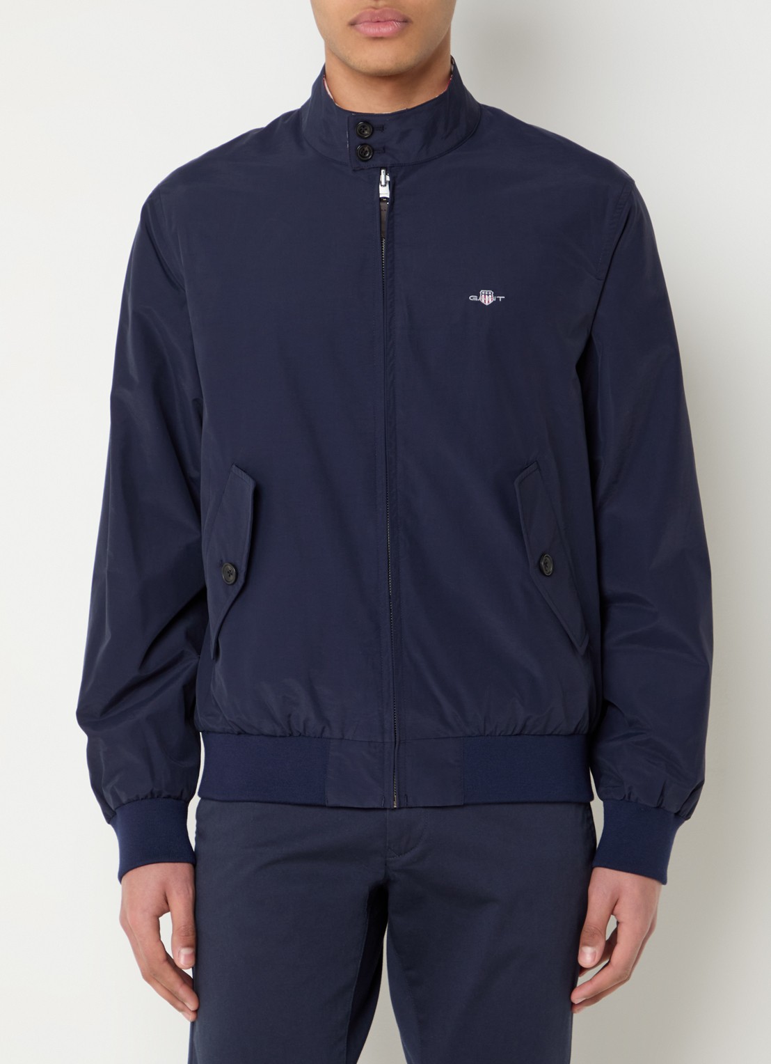 Gant Harrington reversible jack met logoborduring - detail 4 donkerblauw