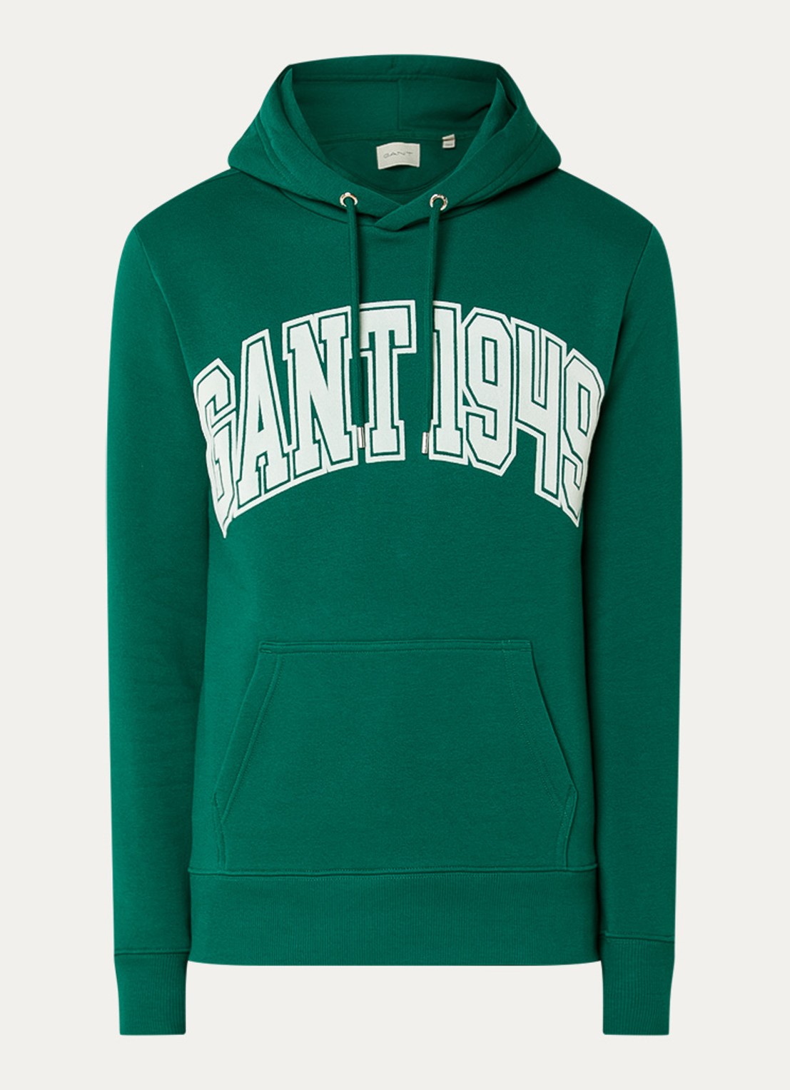 Gant Hoodie met logoprint - voorkant 2 donkergroen