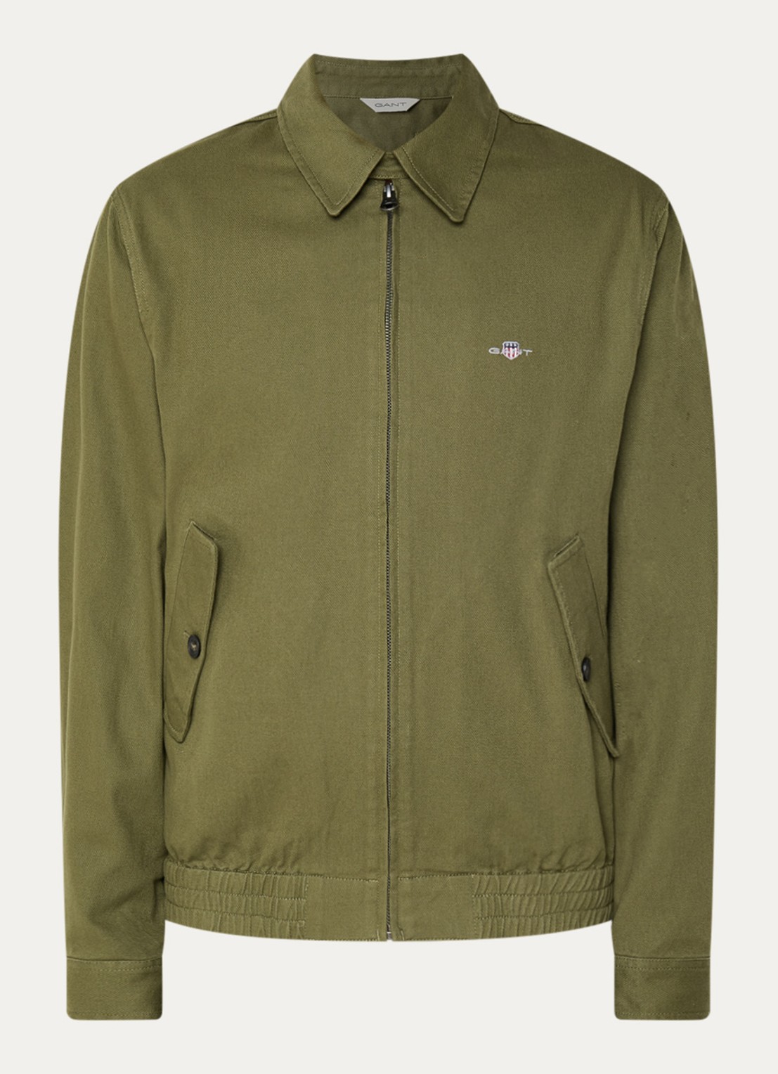 Gant Jack met klepzakken - voorkant mosgroen