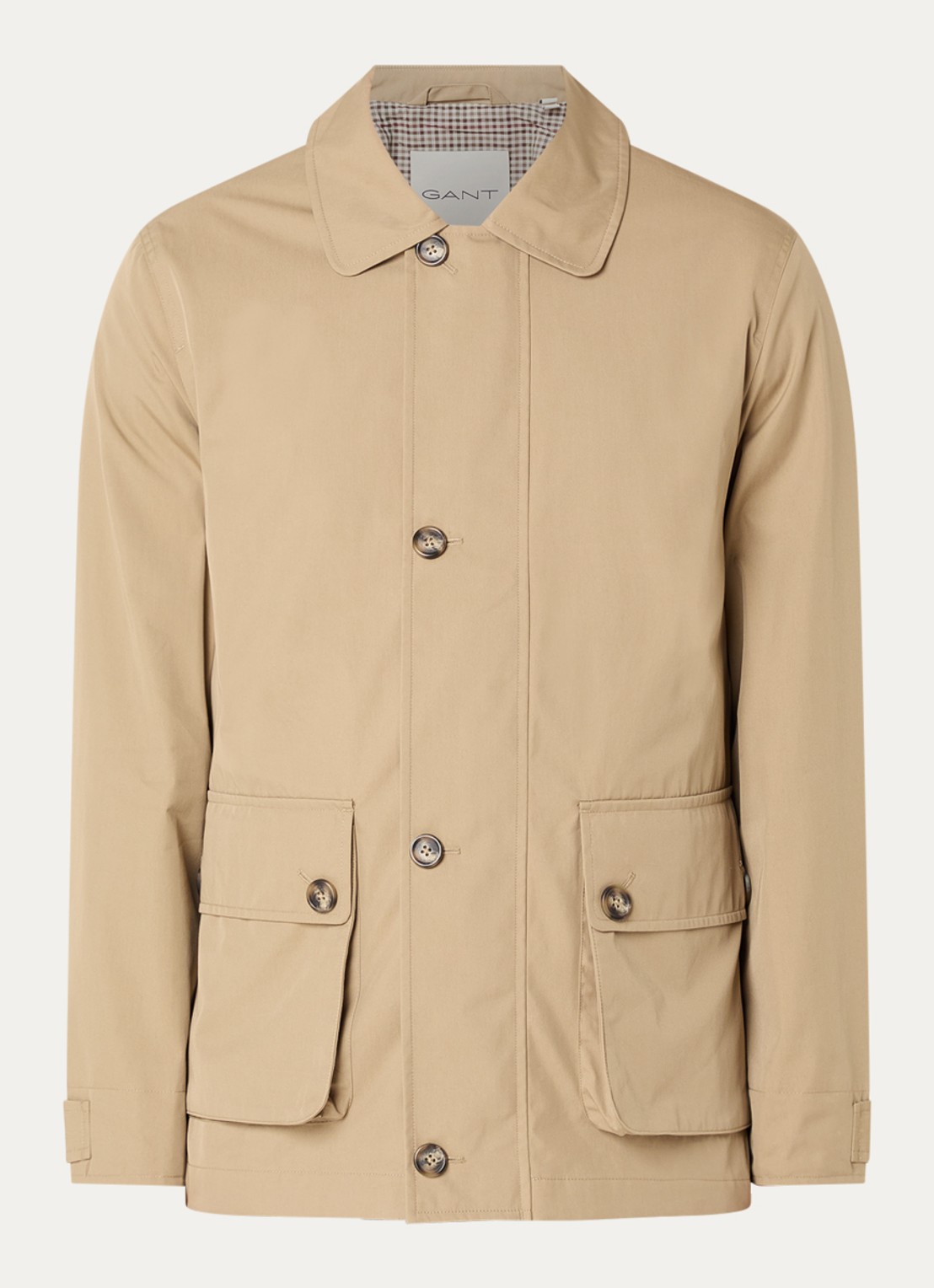 Gant Jack met kraag en klepzakken - voorkant 3 beige