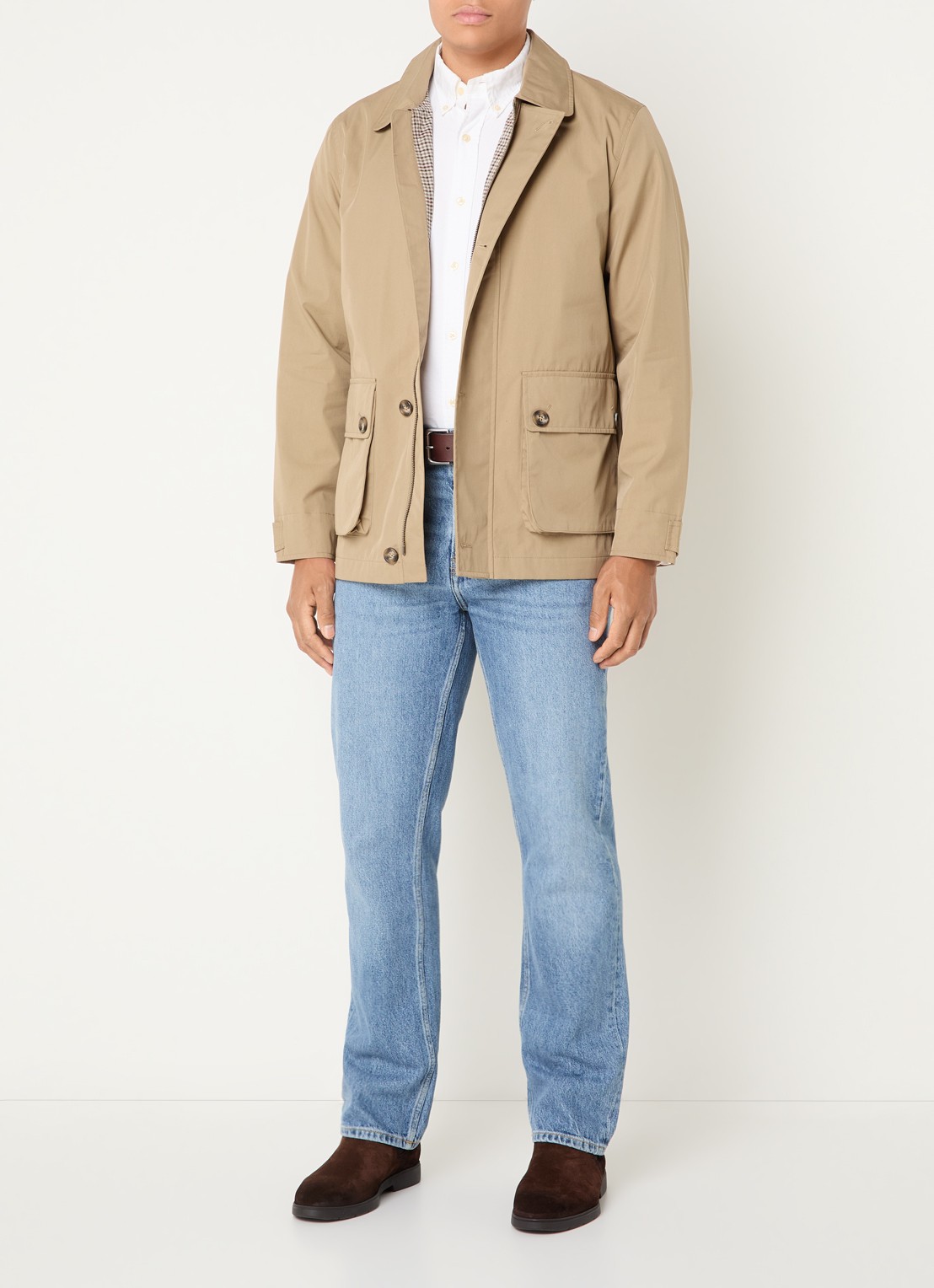 Gant Jack met kraag en klepzakken - voorkant 4 beige