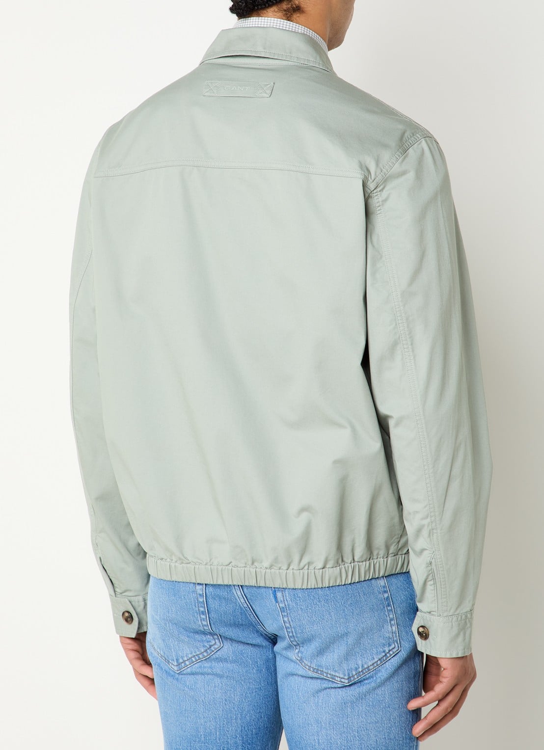 Gant Jack met logo en steekzakken - achterkant lindegroen