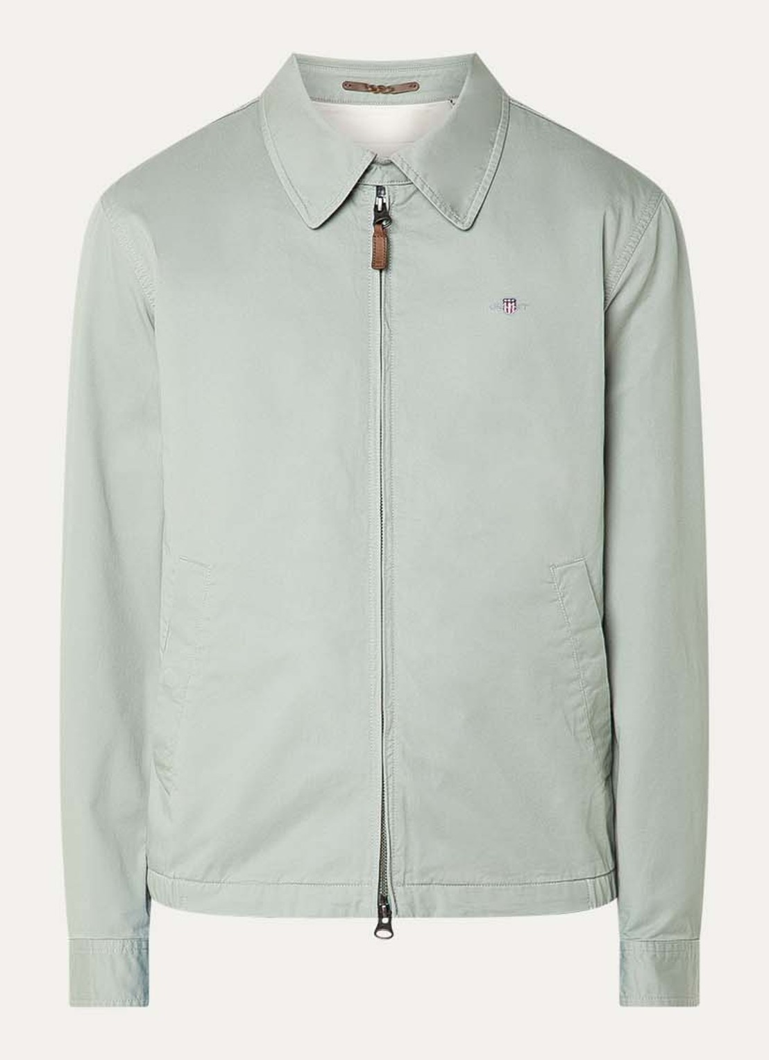 Gant Jack met logo en steekzakken - voorkant 3 lindegroen