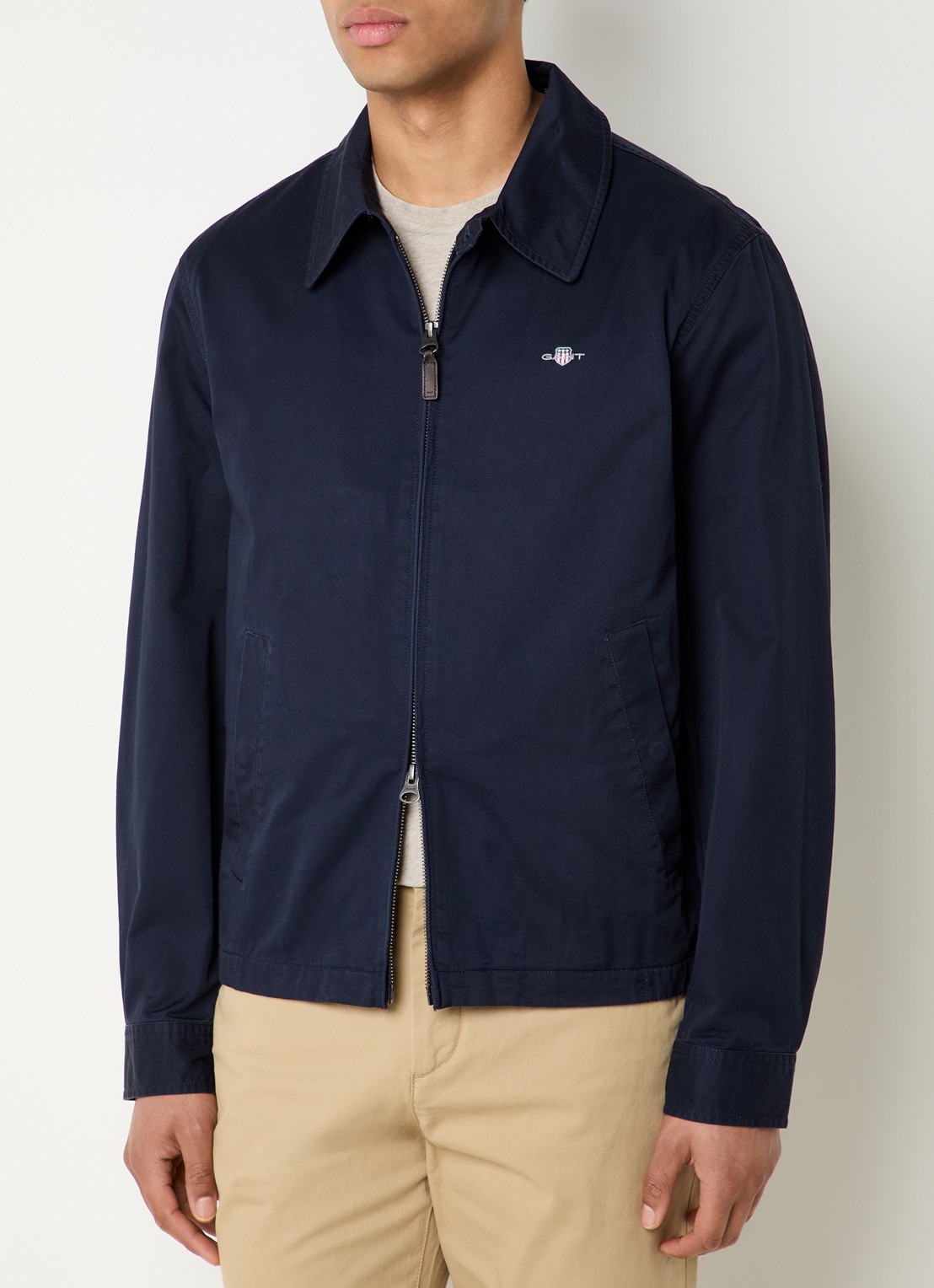 Gant Jack met logo en steekzakken - detail 3 donkerblauw