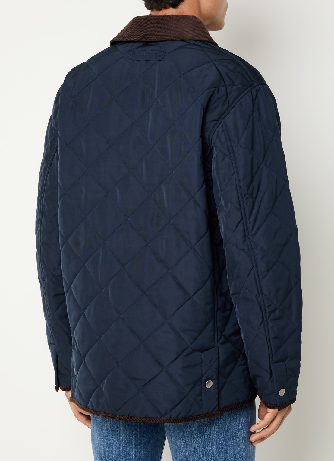 Gant Jack met quilt patroon en klepzakken - achterkant 2 donkerblauw
