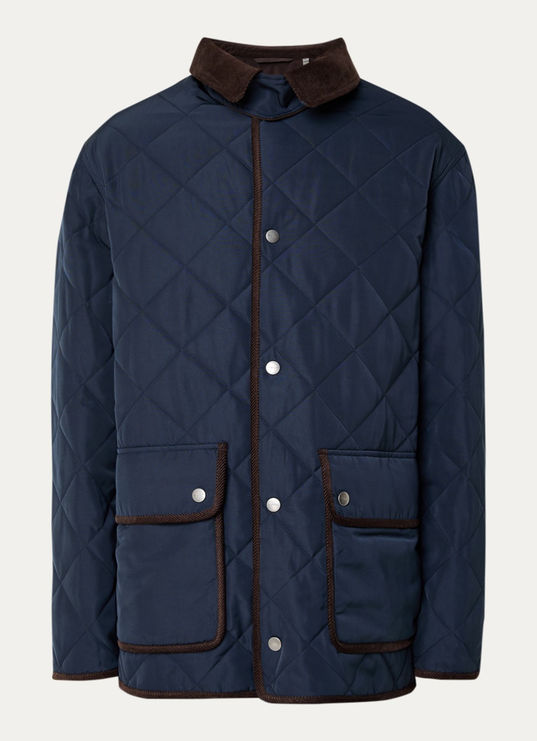 Gant Jack met quilt patroon en klepzakken - voorkant 3 donkerblauw