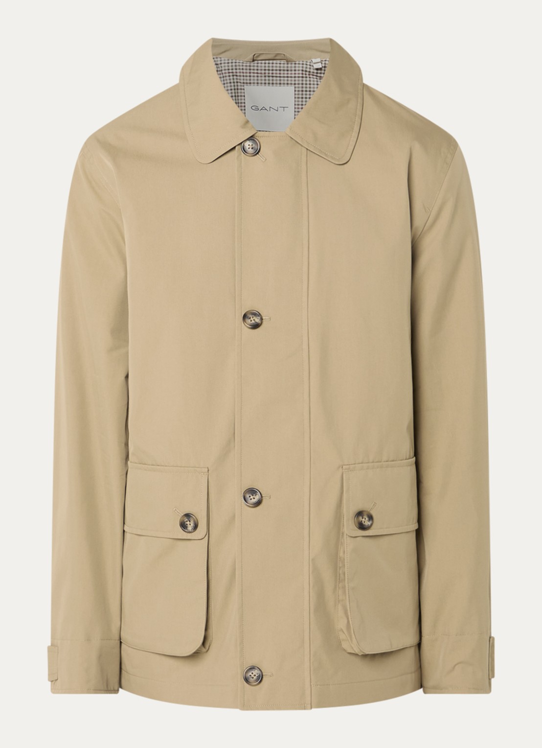 Gant Mantel met klepzakken - voorkant taupe