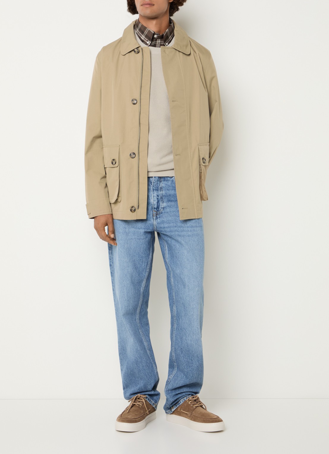 Gant Mantel met klepzakken - voorkant 2 taupe