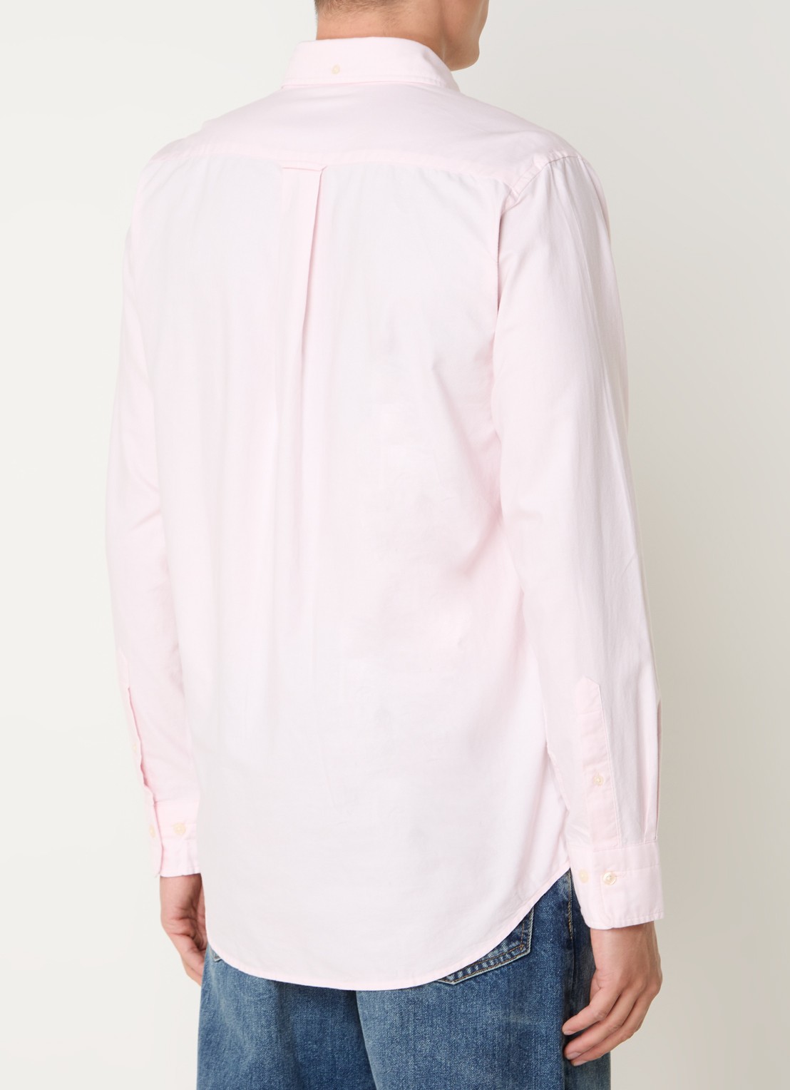 Gant Oxford regular fit overhemd met logoborduring - achterkant lichtroze