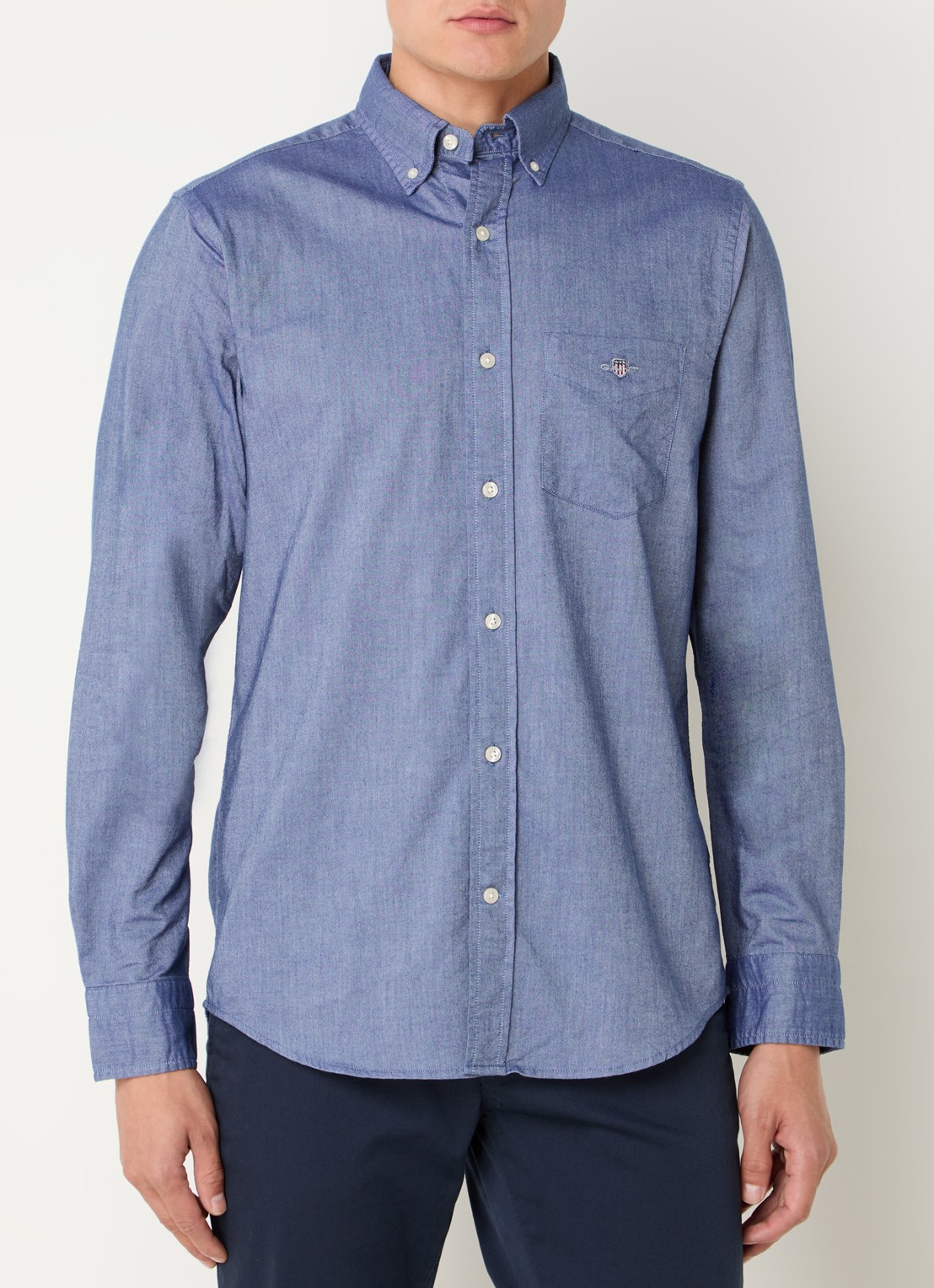Gant Oxford regular fit overhemd met logoborduring - detail 2 indigo