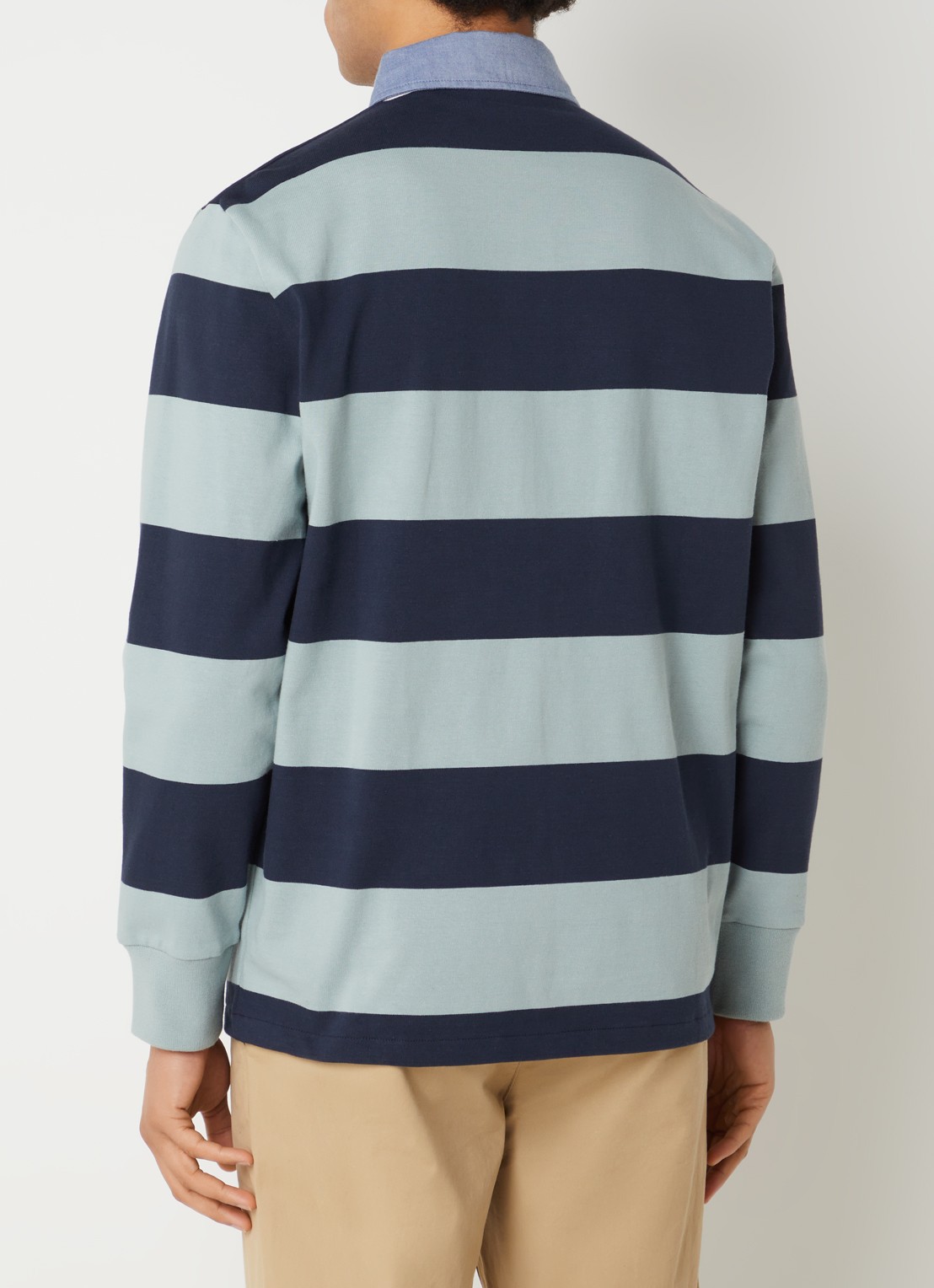 Gant Polo met streeprint - achterkant 4 donkerblauw