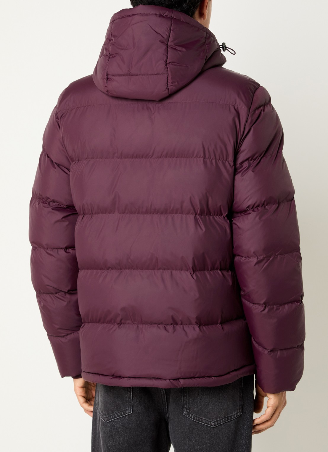 Gant Puffer jack met capuchon en ritszakken - achterkant 4 beige