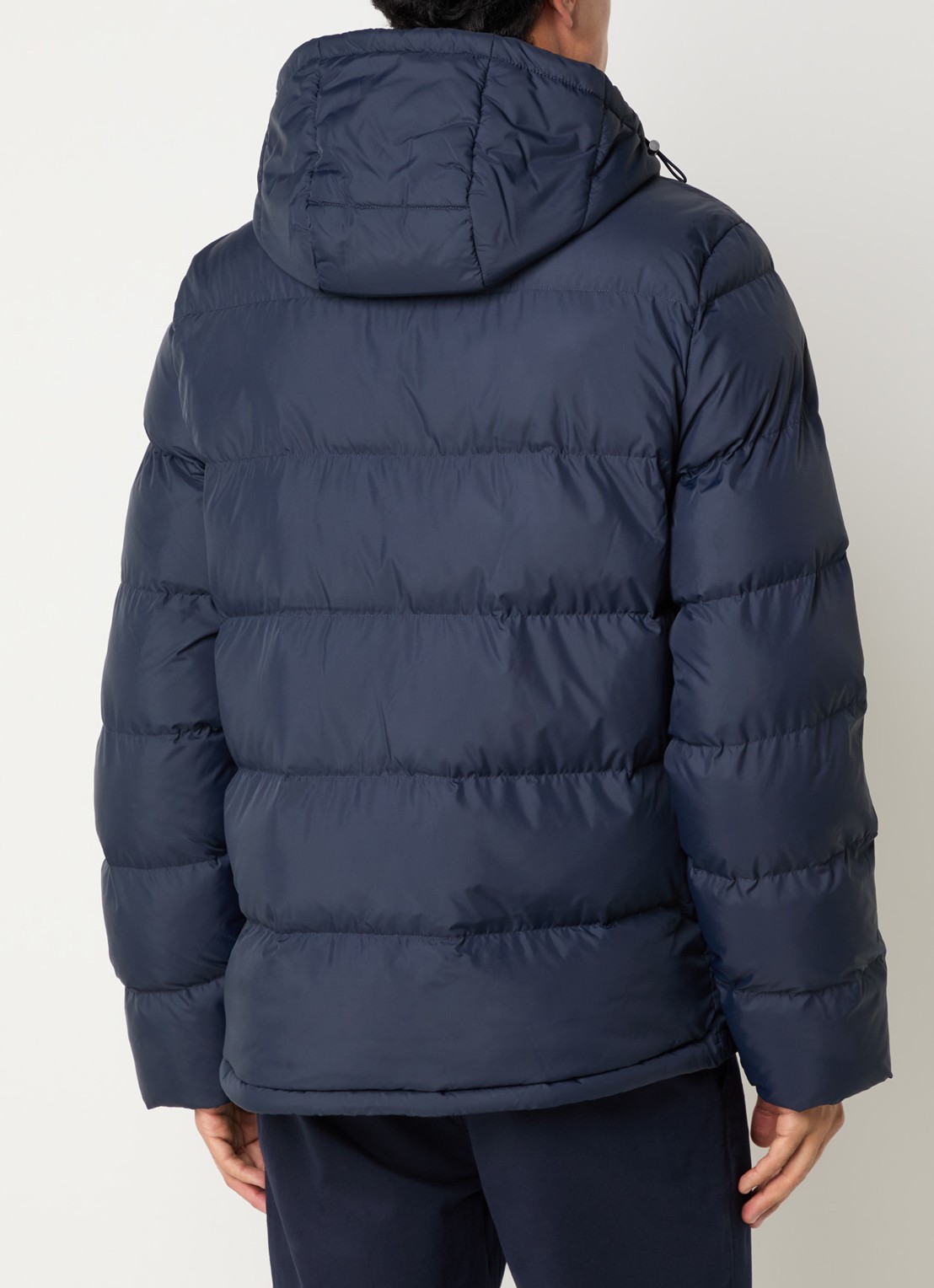 Gant Puffer jack met capuchon en ritszakken - achterkant 4 donkerblauw