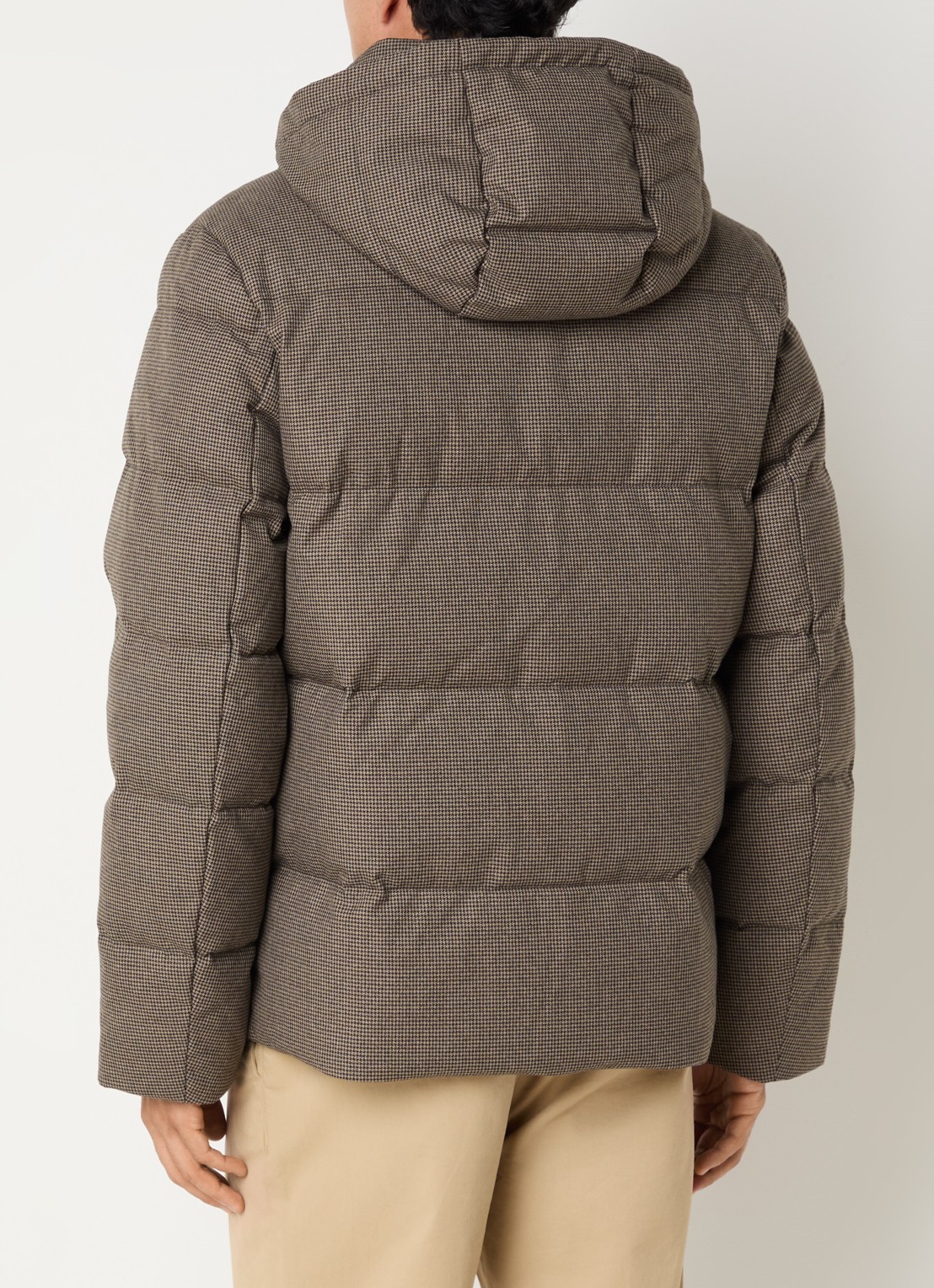 Gant Puffer jack met pied-de-poule dessin - achterkant 3 donkerbeige