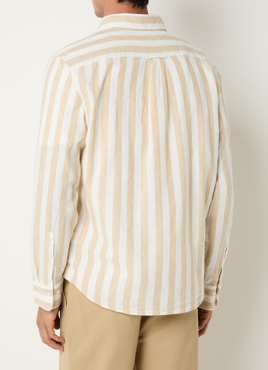 Gant Reg overhemd met streepprint en logo - achterkant 4 beige