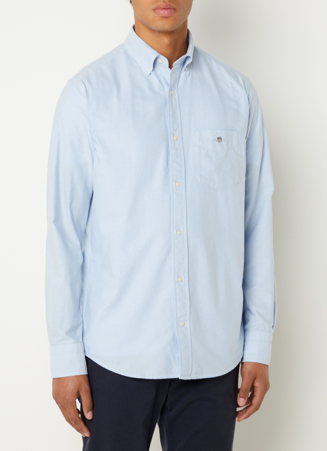 Gant Reg Oxford regular fit overhemd met borstzak  - detail 4 lichtblauw