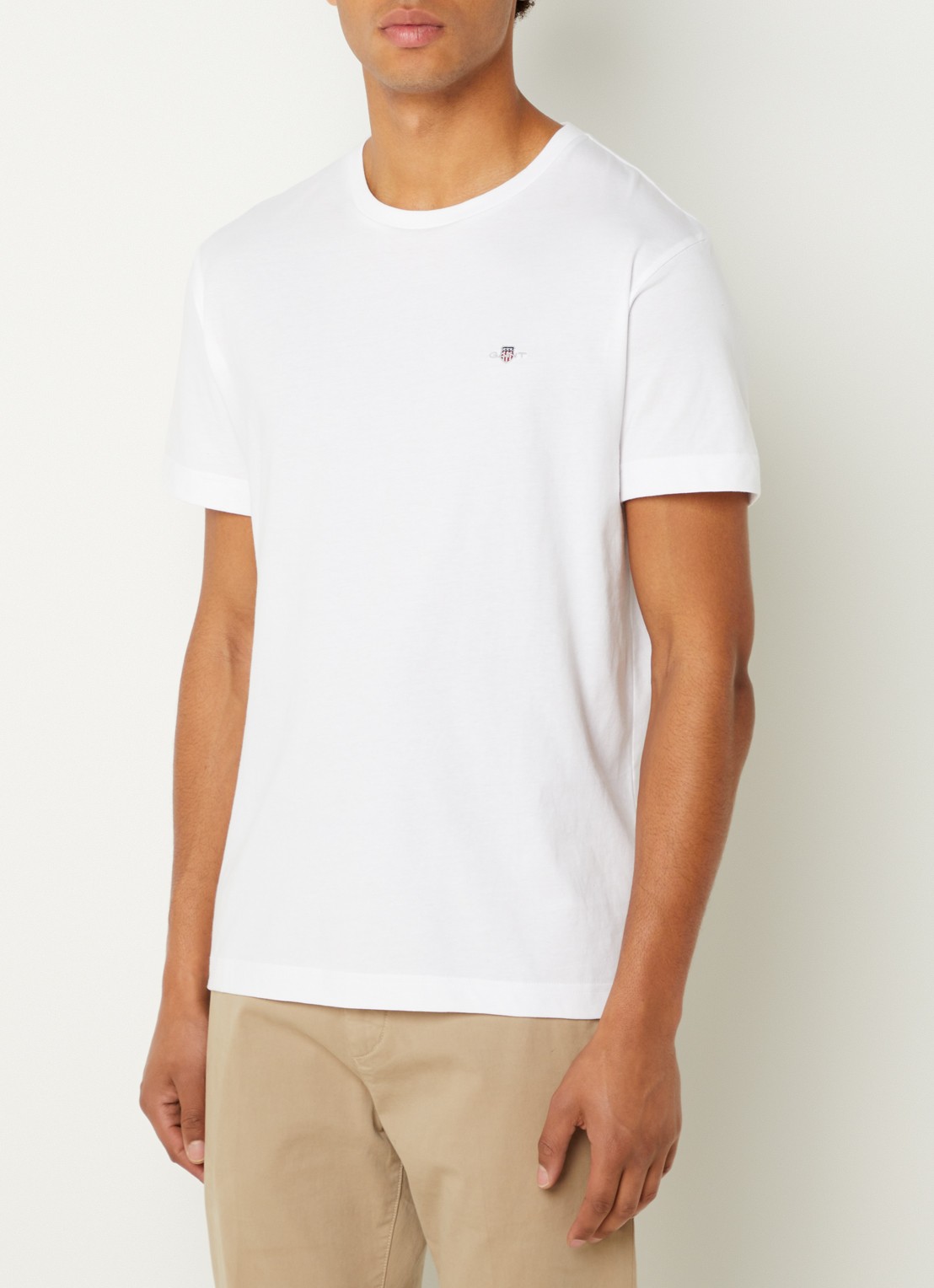 Gant Reg Shield t-shirt met logo - detail 3 wit