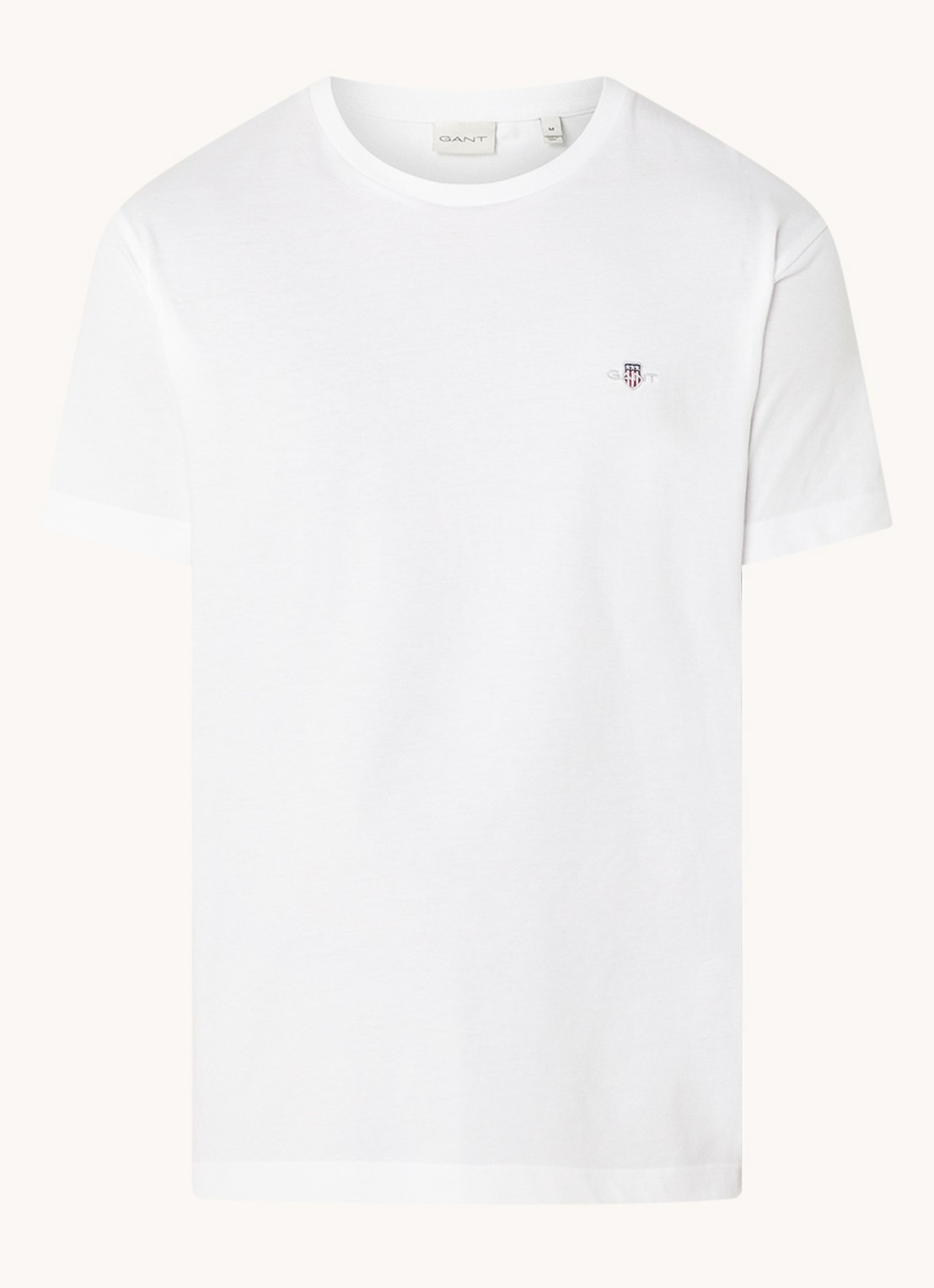 Gant Reg Shield t-shirt met logo - voorkant wit