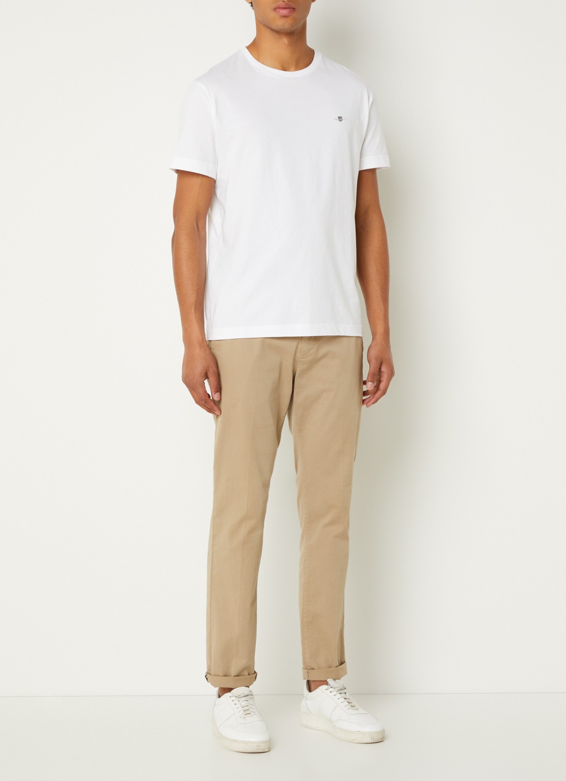 Gant Reg Shield t-shirt met logo - voorkant 2 wit