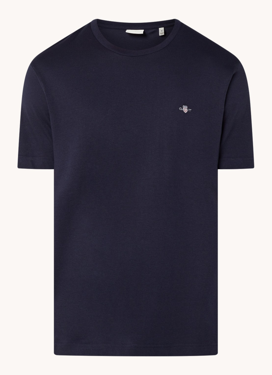 Gant Reg Shield t-shirt met logo - voorkant donkerblauw