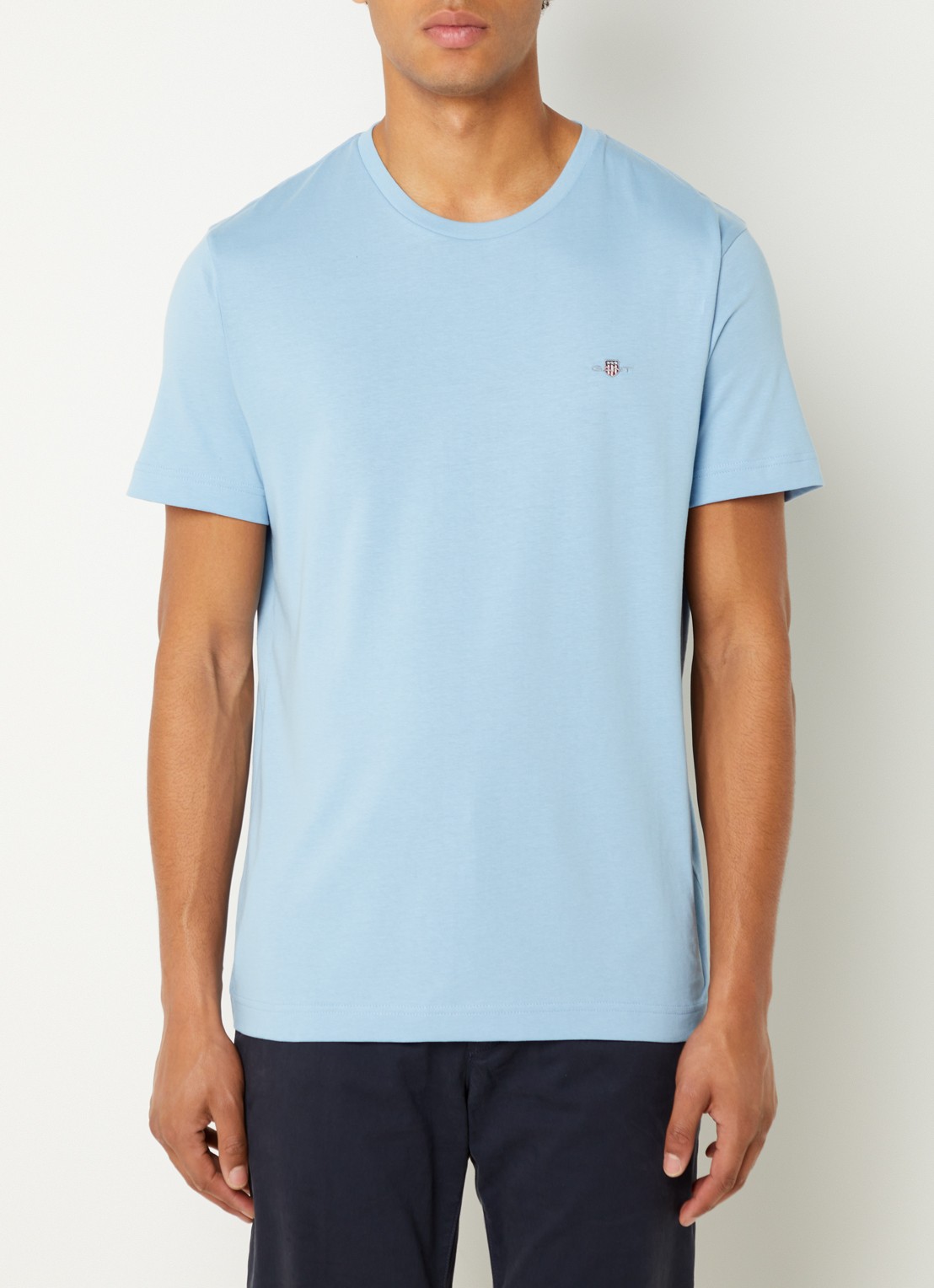 Gant Reg Shield t-shirt met logo - detail 3 lichtblauw