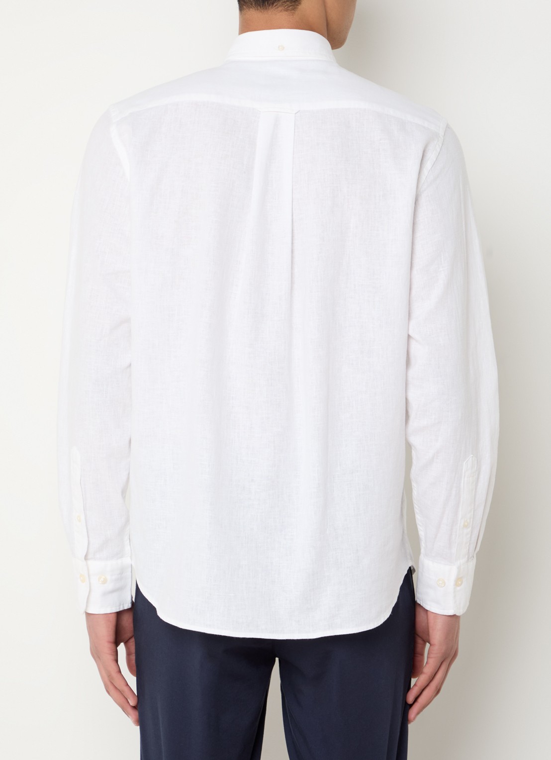 Gant Regular fit overhemd in linnenblend met logoborduring - achterkant 2 wit
