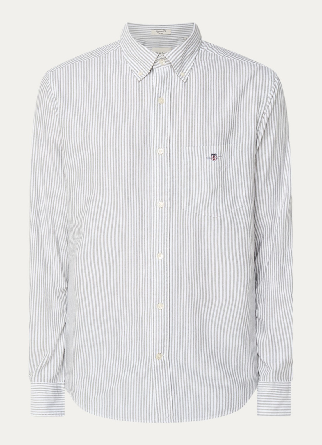 Gant Regular fit overhemd met logo en borstzak - voorkant 3 donkergroen