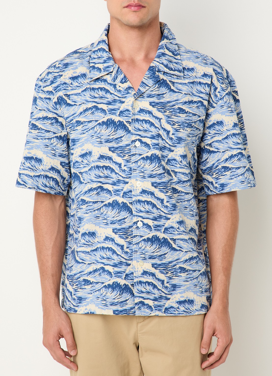 Gant Regular fit overhemd met print - detail lichtblauw
