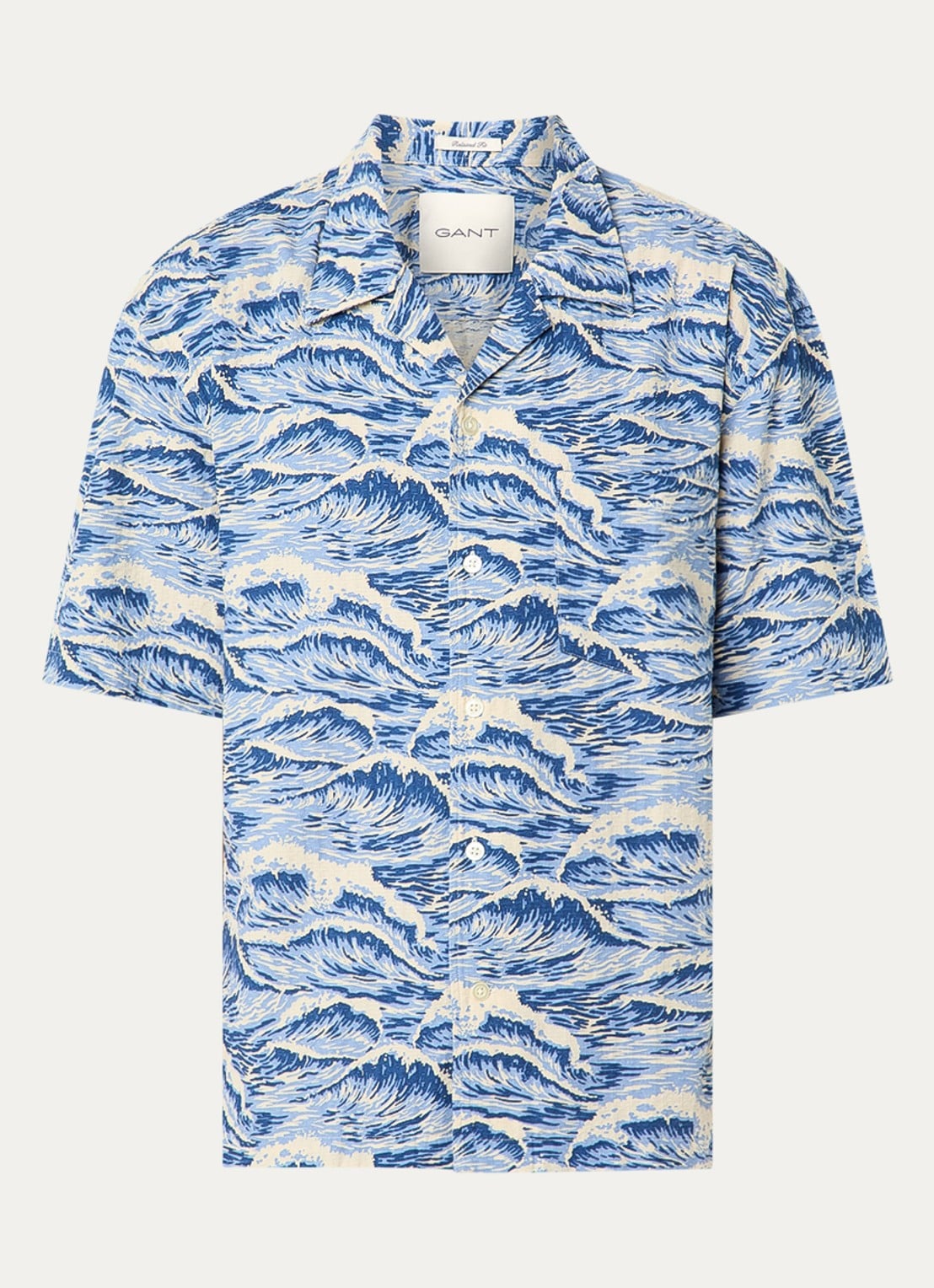Gant Regular fit overhemd met print - voorkant 3 lichtblauw