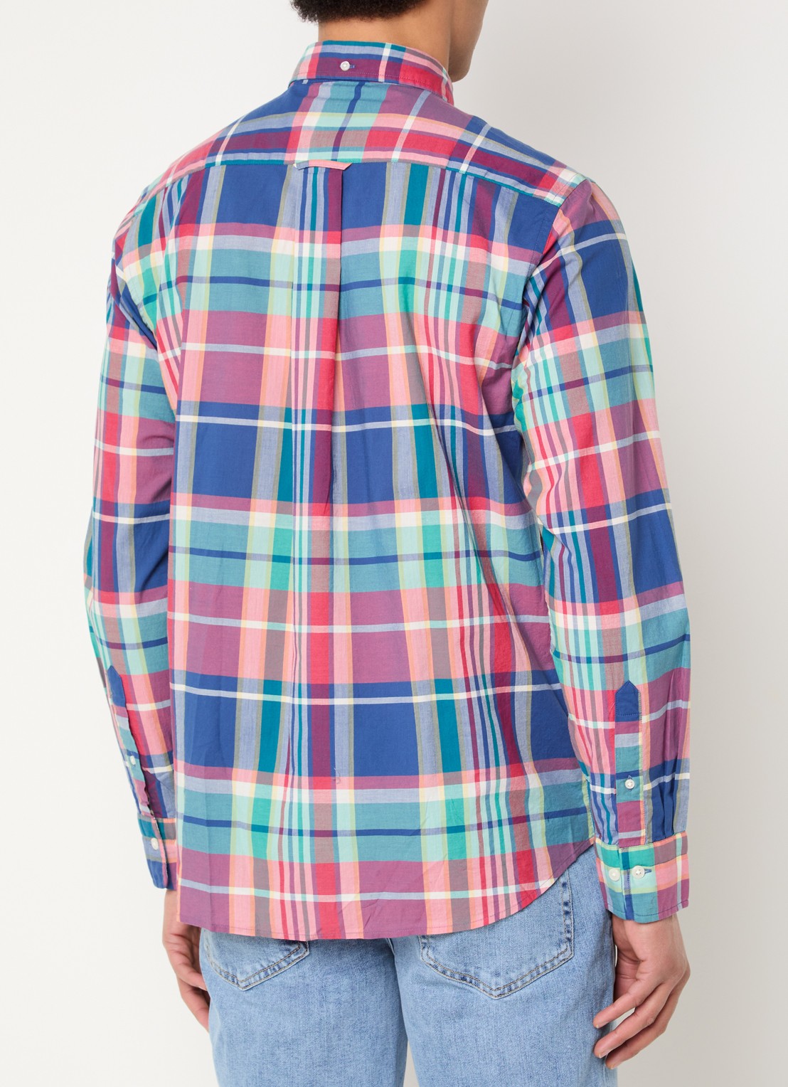 Gant Regular fit overhemd met ruitdessin - achterkant 4 donkerblauw