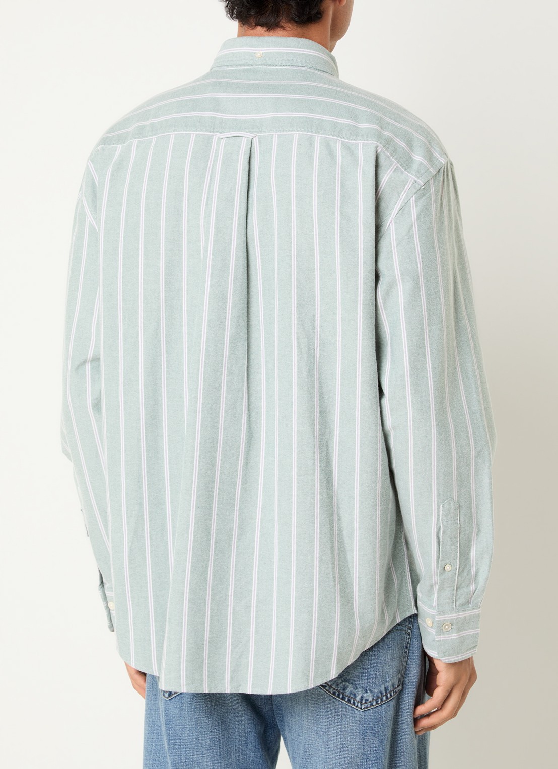 Gant Regular fit overhemd met streepprint - achterkant lichtgroen