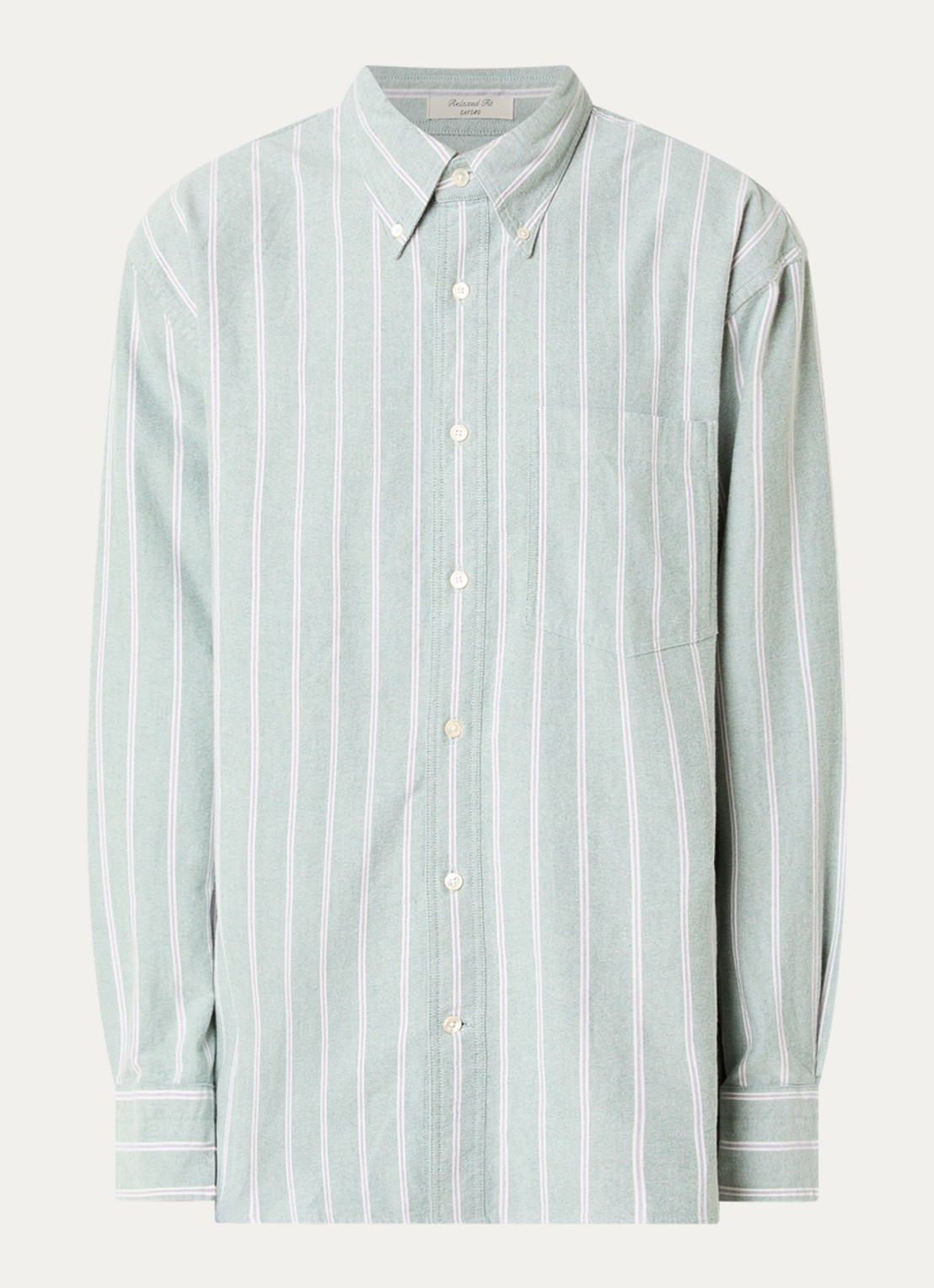 Gant Regular fit overhemd met streepprint - voorkant 2 lichtgroen