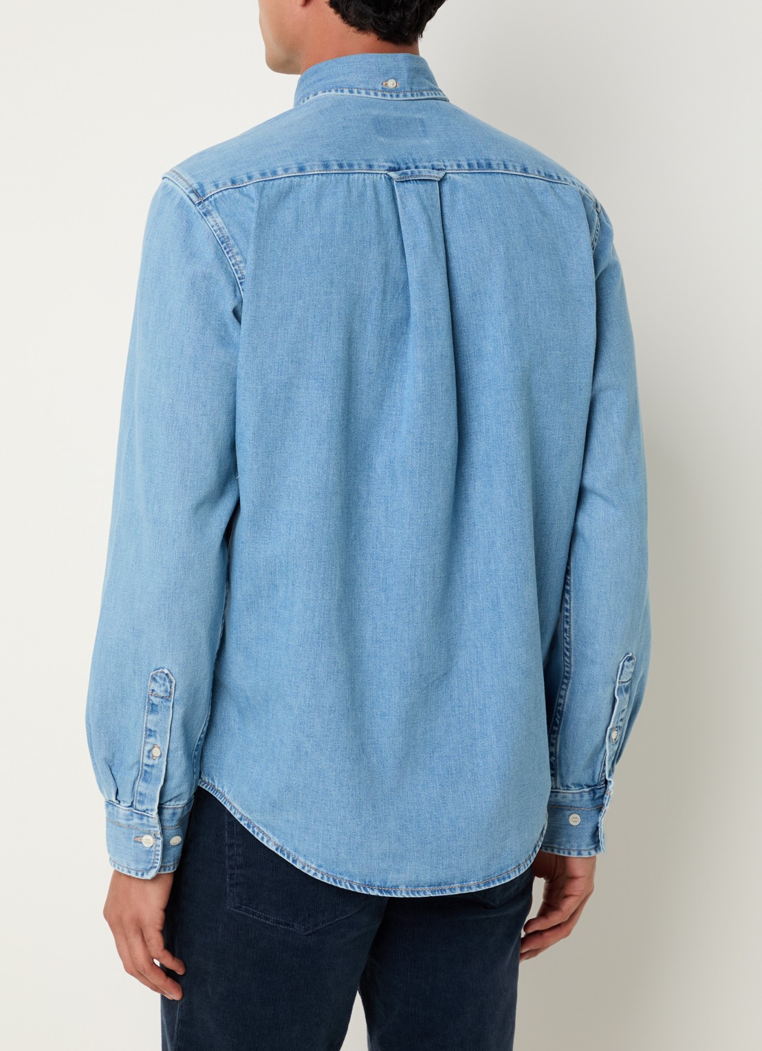 Gant Regular fit overhemd van chambray met logo - achterkant 3 indigo