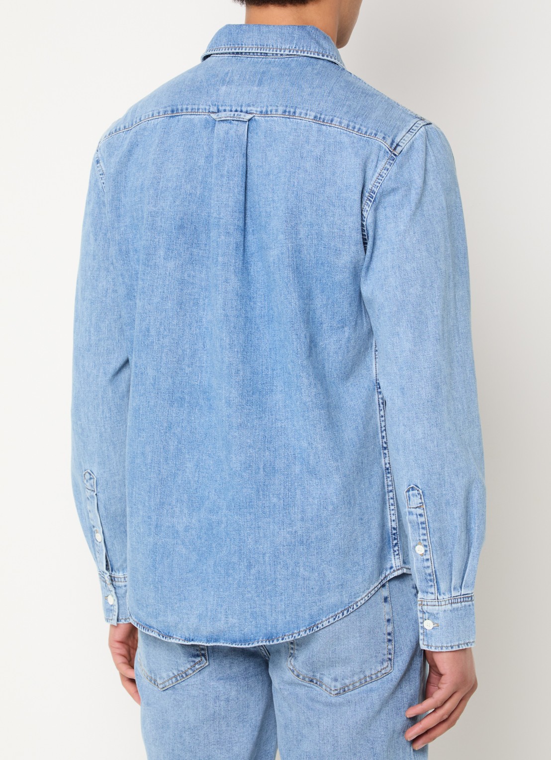 Gant Regular fit overhemd van chambray - achterkant 2 indigo