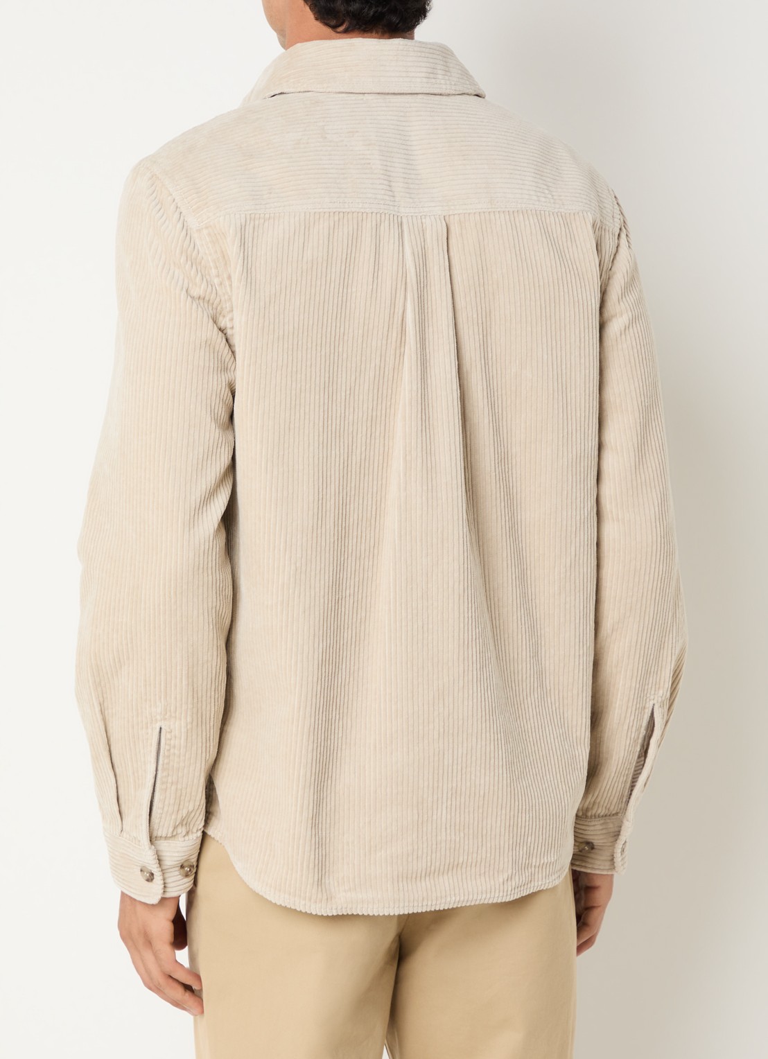 Gant Regular fit overshirt van corduroy met borstzakken - achterkant 4 creme