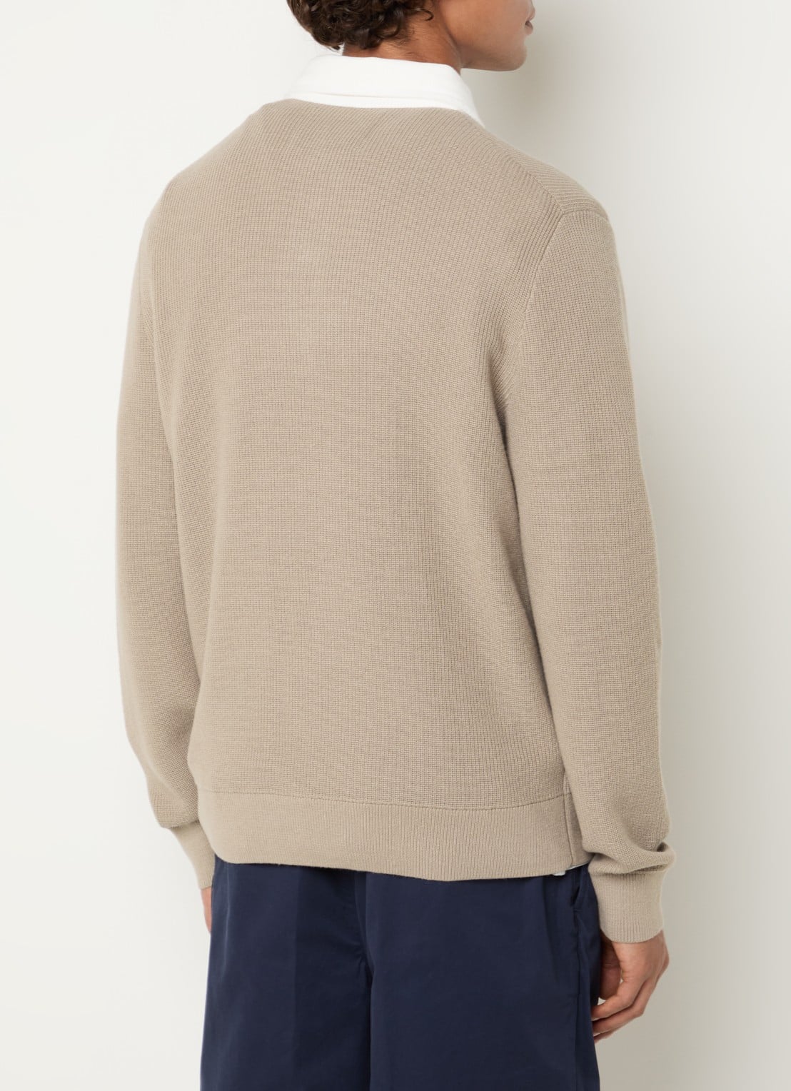 Gant Regular fit polo in wolblend - achterkant 4 taupe