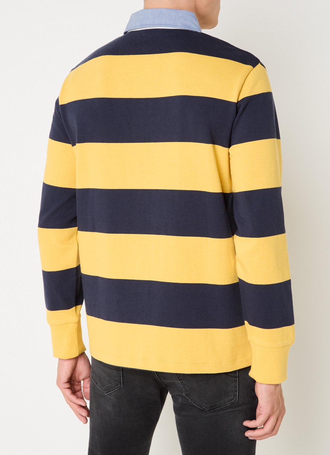 Gant Regular fit polo met streepprint en logo - achterkant 5 geel