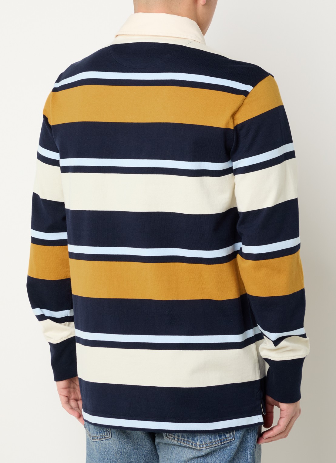 Gant Regular fit polo met streepprint en logo - achterkant 3 blauw