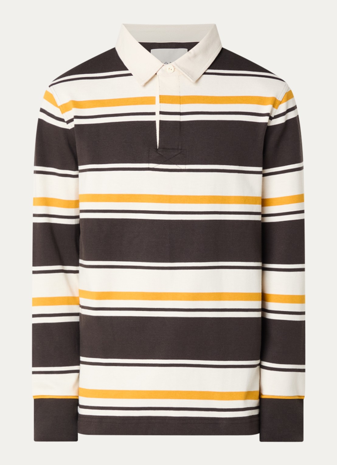 Gant Regular fit polo met streepprint - voorkant bruin