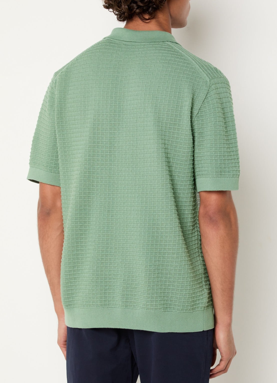 Gant Regular fit polo met structuur - achterkant 2 groen