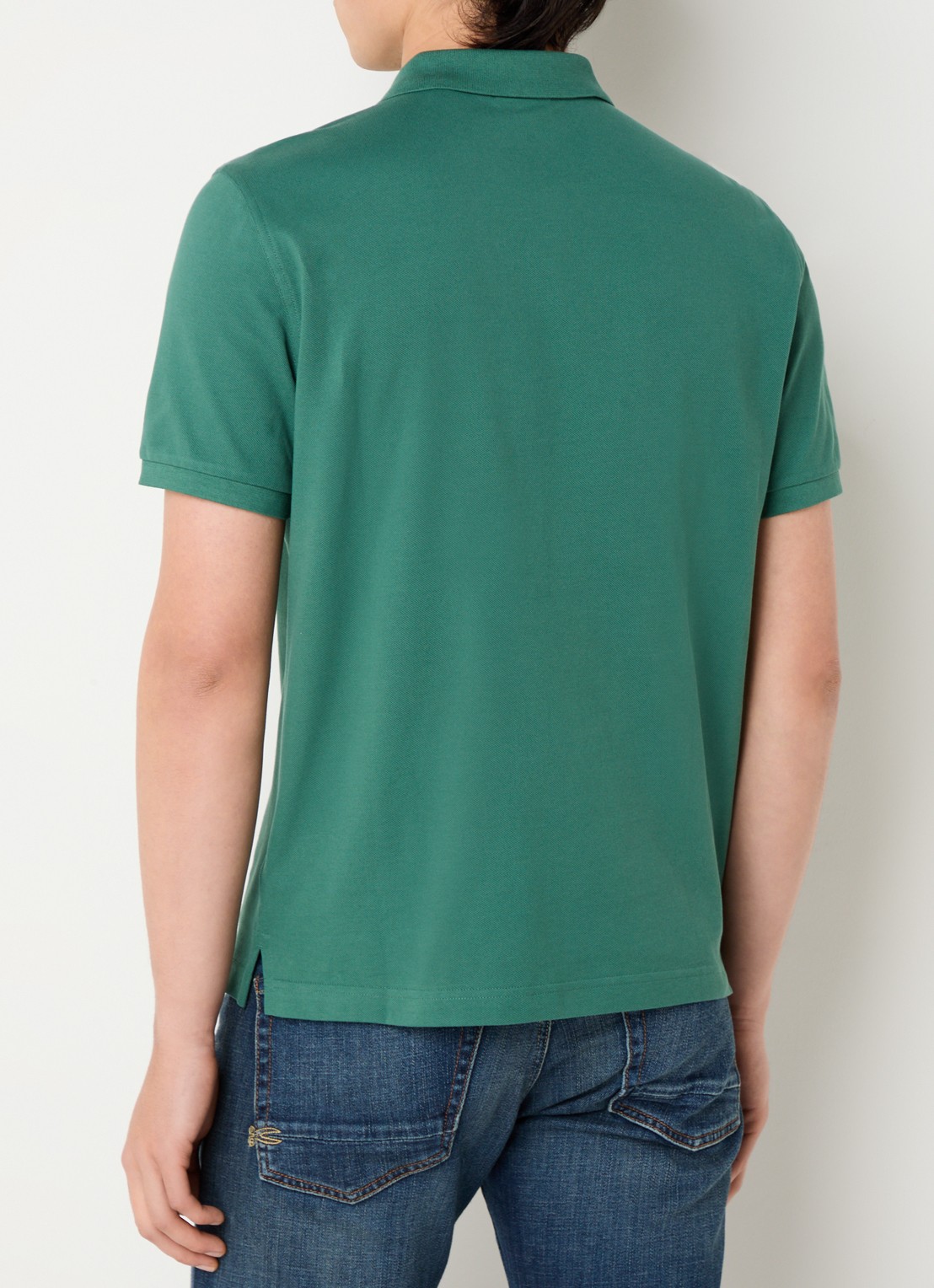 Gant Regular fit polo van piqué katoen met logo - achterkant donkergroen