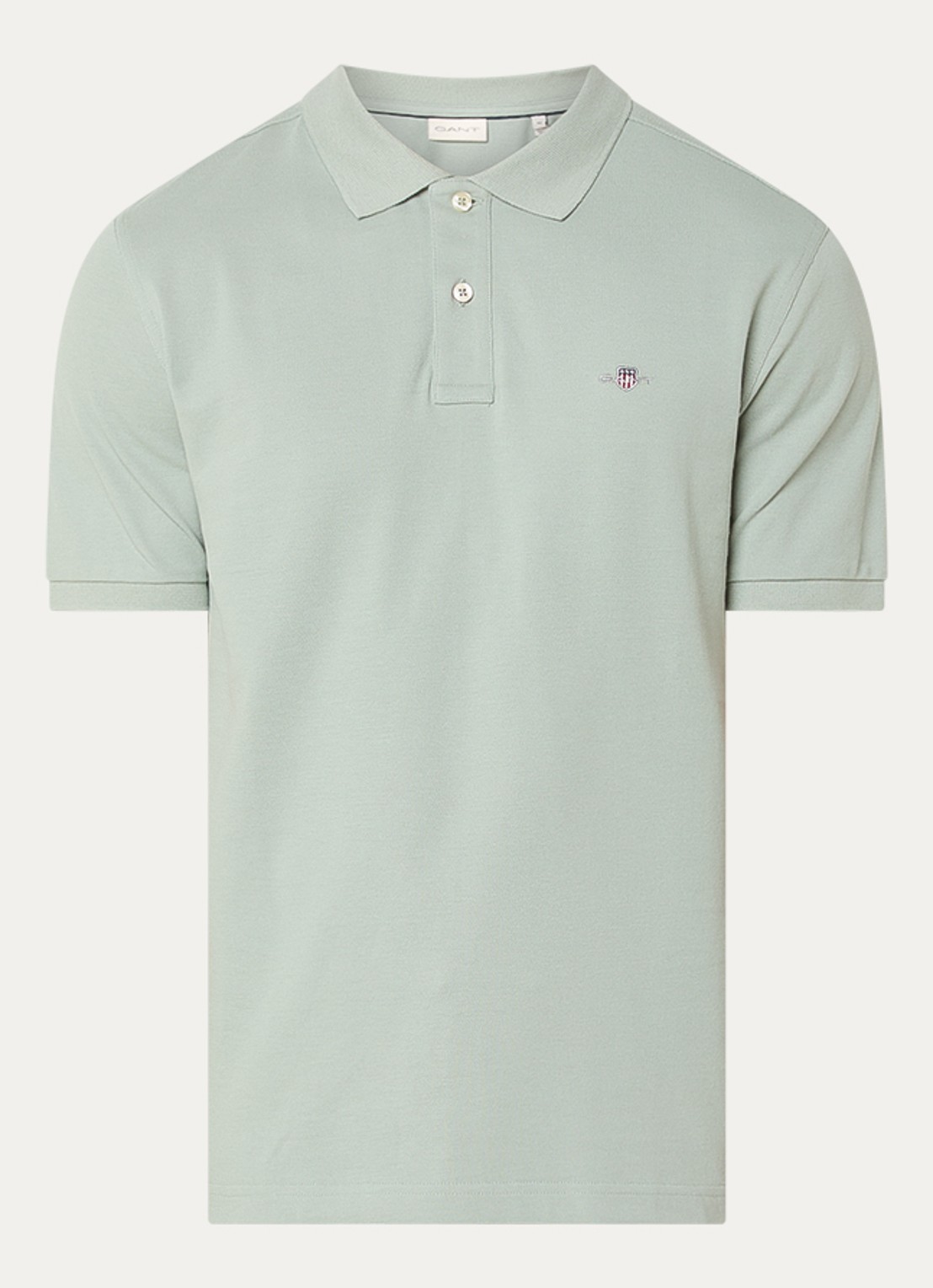 Gant Regular fit polo van piqué katoen met logo - voorkant lindegroen
