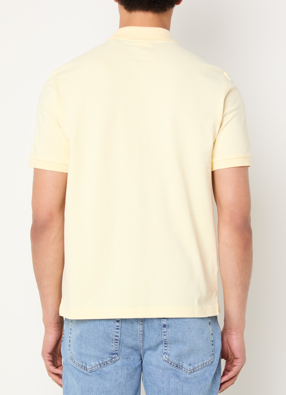 Gant Regular fit polo van piqué katoen met logo - achterkant lichtgeel