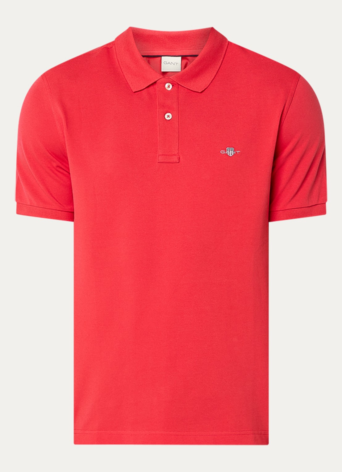Gant Regular fit polo van piqué katoen met logo - voorkant 2 rood