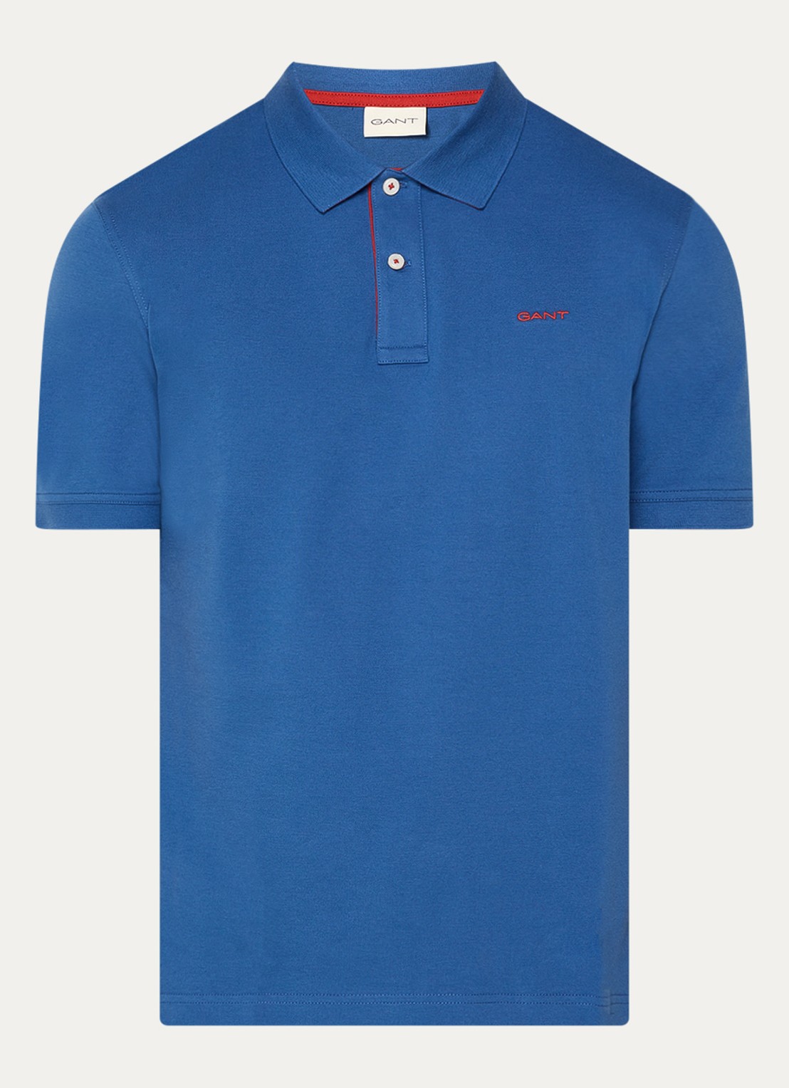 Gant Regular fit polo van piqué katoen met logoborduring - voorkant indigo