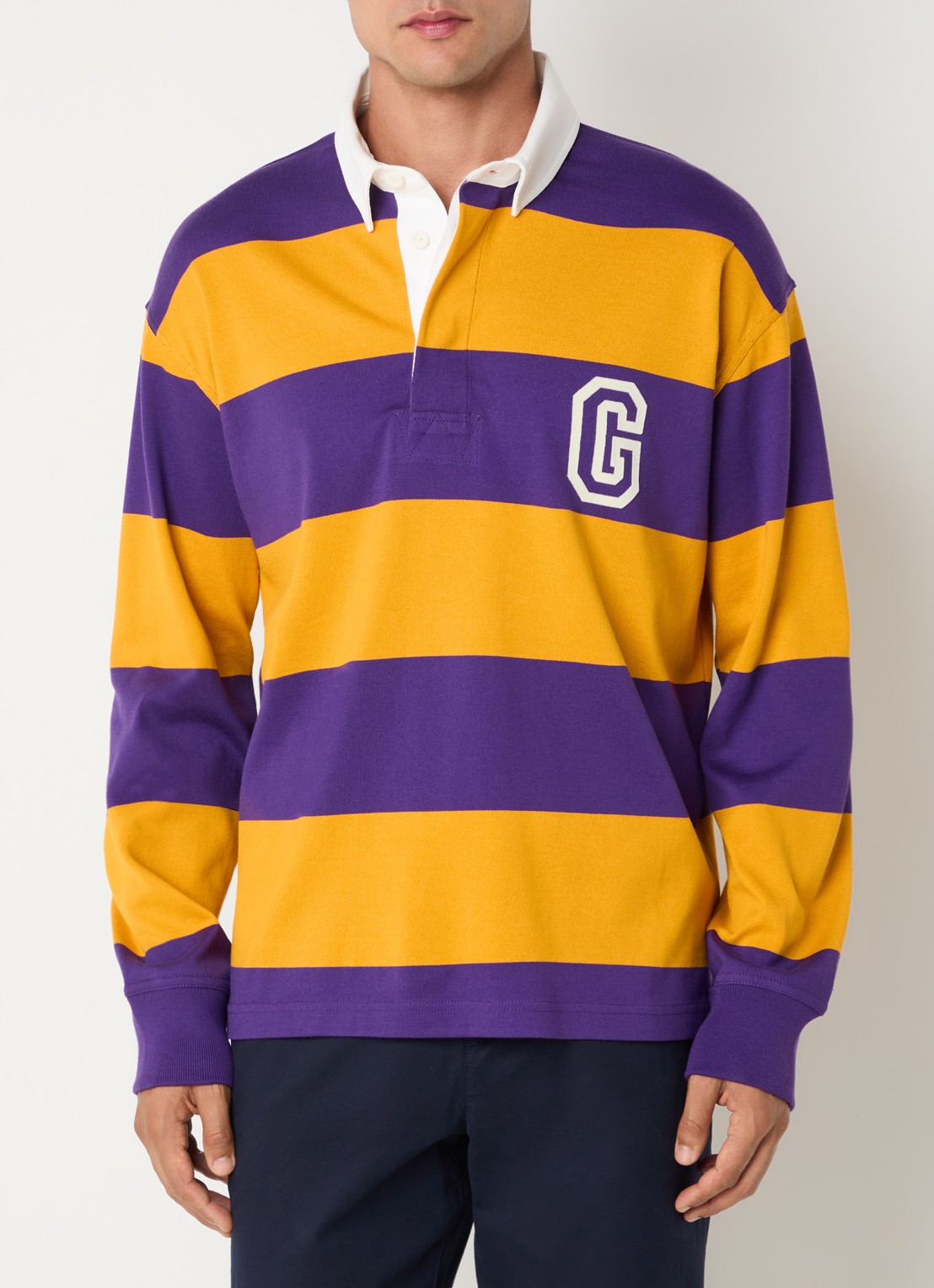 Gant Rugger regular fit polo met logo- en backprint - achterkant 4 oranje