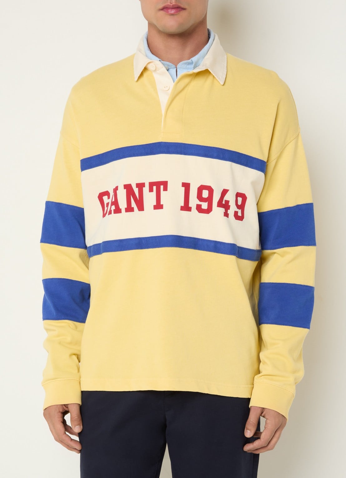 Gant Rugger regular fit polo met logo - detail 4 okergeel