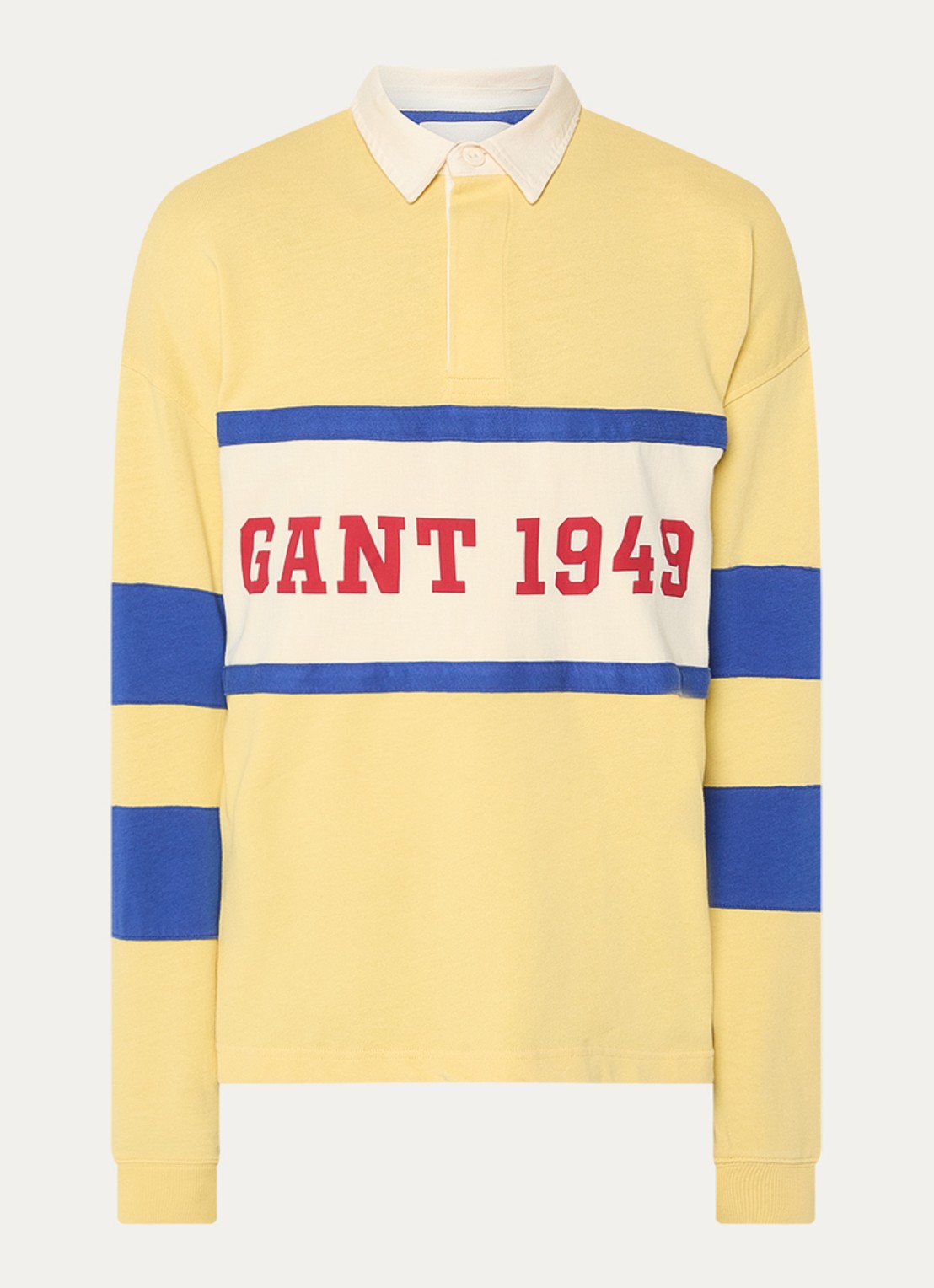 Gant Rugger regular fit polo met logo - voorkant 2 okergeel
