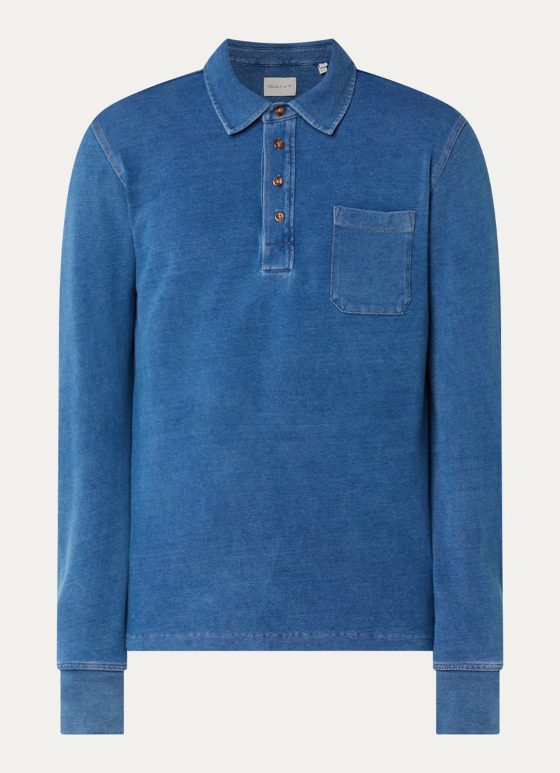 Gant Rugger trui met logo - voorkant 3 indigo