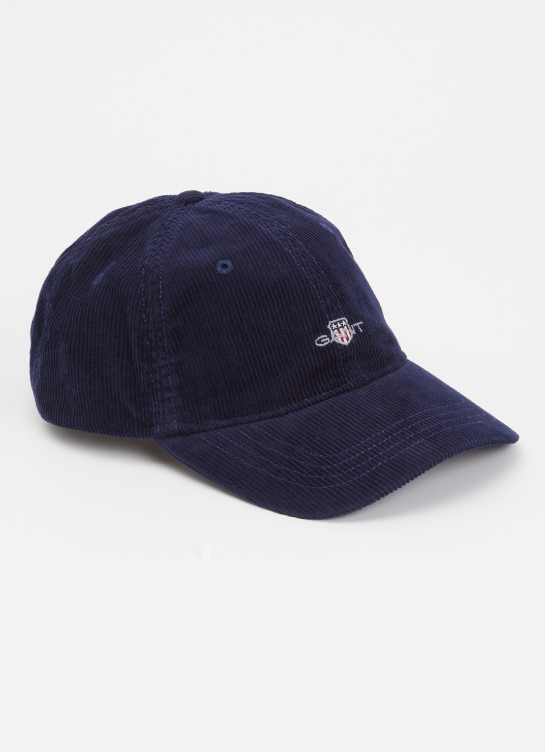 Gant Shield pet met  van corduroy met logoborduring - voorkant donkerblauw